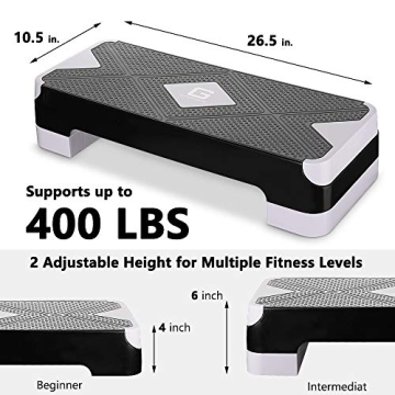 GYMMAGE Adjustable Aerobic Stepper for Home Workouts