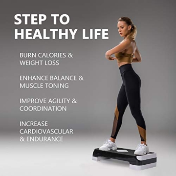 GYMMAGE Adjustable Aerobic Stepper for Home Workouts