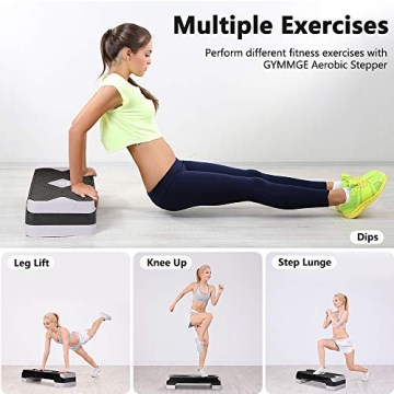 GYMMAGE Adjustable Aerobic Stepper for Home Workouts