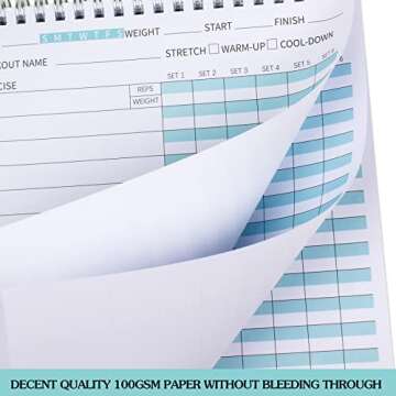 Fitness Journal Workout Planner Notepad For Women & Men Weight Loss,Daily Gym,Exercise Goals,Bodybuilding Progress,Wellness Tracker,6.7 X 9.4 inches, 60 sheets