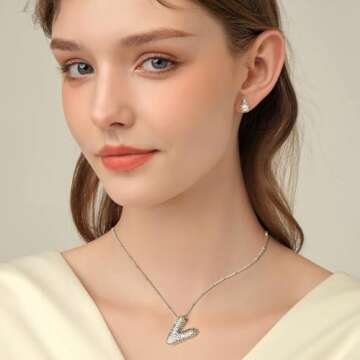 Balloon Initial Necklaces for Women, Diamond Bubble Letter Necklace Gold Plated Dainty Alphabet Pendant Puffy Name Personalized Jewelry Gift(Letter Necklace for Women-N)