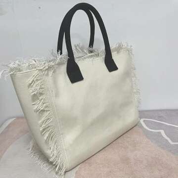 OEIPSMK Travel Bag Travel Large Capacity Women'S Bag Handmade Tassel Handbag Fashion Casual Printed Denim Handbag-Pink, Blue