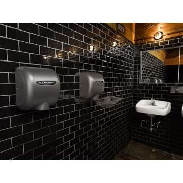 Excel Dryer XL-GR-ECO-1.1N Hand Dryer XLERATOR XL-GR-ECO Automatic, Surface-Mounted, Cast Cover, Textured Graphite Epoxy Paint, 110-120V with Noise Reduction Nozzle