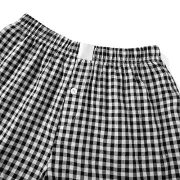 Pivanzore Y2k Plaid Shorts for Women Casual Elastic Waist Aesthetic Lounge Bottom Baggy Pajama Shorts Boxers Sleepwear(Shorts-Black,Large)