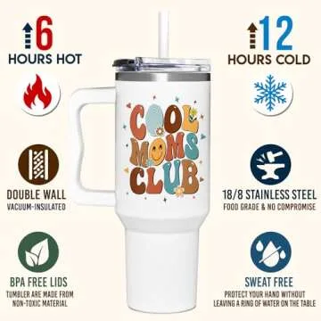 Cool Mom Gifts - Mothers Day Gifts For Mom - Gifts for Mom from Daughter Son Kids - Funny Mom Gift Mother Gifts, Mommy Gifts, New Mom Gifts - Mom Birthday Gifts Idea Mom Tumbler 40oz With Handle