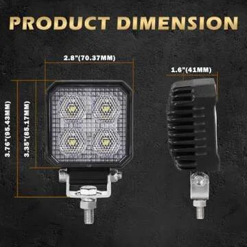 2.8 inch Led Truck Lights 48W Off Road Lights 5500LM 12V Flood Light Bar Waterproof Square Lights for Truck Tractor Off Road ATV UTV Jeep Golf cart Boat Led Work Lights for Truck