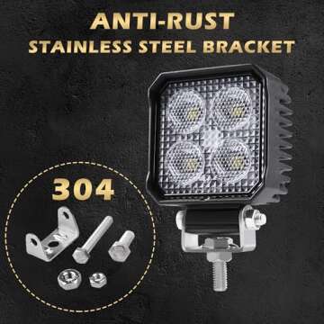 2.8 inch Led Truck Lights 48W Off Road Lights 5500LM 12V Flood Light Bar Waterproof Square Lights for Truck Tractor Off Road ATV UTV Jeep Golf cart Boat Led Work Lights for Truck