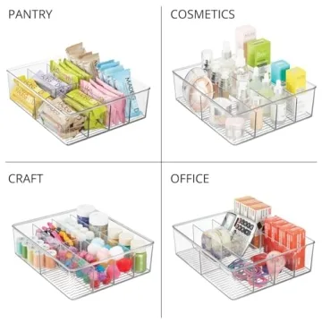 mDesign Extra Wide Storage Organizer Bin for Kitchen