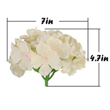 Flojery Silk Hydrangea Heads - Artificial Flowers Pack