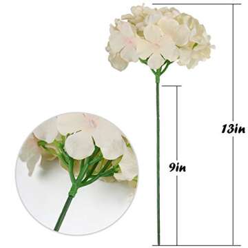 Flojery Silk Hydrangea Heads - Artificial Flowers Pack