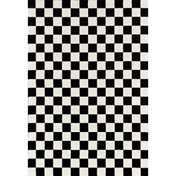Modern Checkered 8x10 Area Rug for Cozy Living Spaces