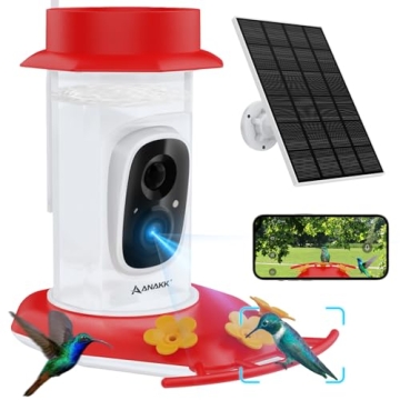 Experience Nature with ANAKK Hummingbird Feeder - HD Camera, Night Vision, Solar Powered