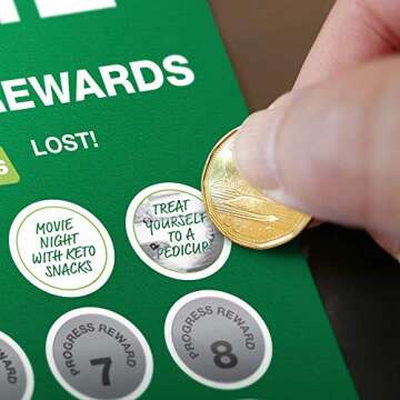 STUPID SIMPLE KETO 100 Day Keto Challenge Planner 2021, 12 x 12 inches, Paper, Tabloid Format, Scratch Off Tracker with Motivational Rewards