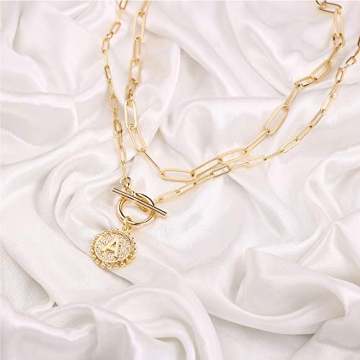 Turandoss Gold Initial Necklace for Women - 14K Plated