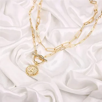 Turandoss Gold Initial Necklace for Women - 14K Plated