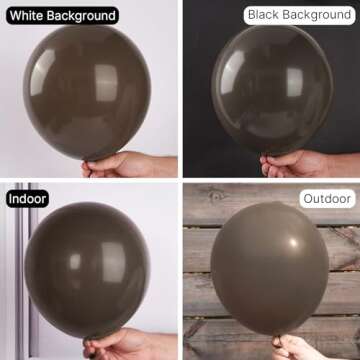 PartyWoo Dark Brown Balloons, 50 pcs 12 Inch Deep Brown Balloons, Brown Balloons for Balloon Garland...