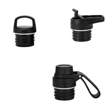 IRON °FLASK Camping & Hiking Hydration Canteens - 3 Lids (Narrow Spout Lid) Leak Proof Vacuum Insulated Stainless Steel - Hot & Cold Double Walled Sports Water Bottle - Dark Night, 24 Oz