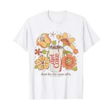 Coca-Cola Diet Coke Just For The Taste Of It Retro Flowers T-Shirt