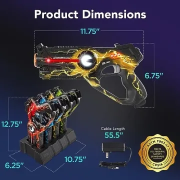 Rechargeable Laser Tag Set for 4 Players - Fun & Interactive