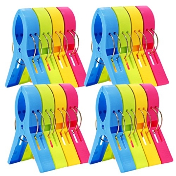 16 Pack Beach Chair Towel Clips - Essential Clips for Beach and Pool Weather