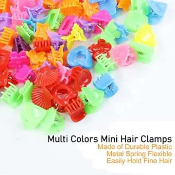 Lawie 90 Pack Mini Rainbow Hair Claw Clips for Kids