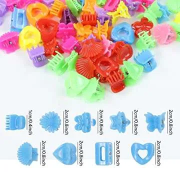 Lawie 90 Pack Mini Rainbow Hair Claw Clips for Kids