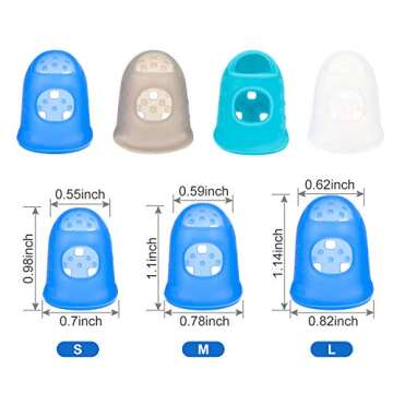 24 Pieces Rubber Fingers Tips Guard with 3 Sizes (S/M/L) Finger Protector Covers Caps for Paperwork,...