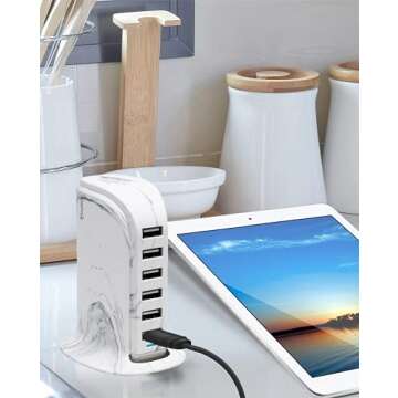 Aduro 40W 6-Port USB Desktop Charging Station Hub Wall Charger