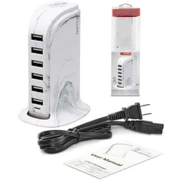 Aduro 40W 6-Port USB Hub Charger | Smart & Stylish Charging Solution