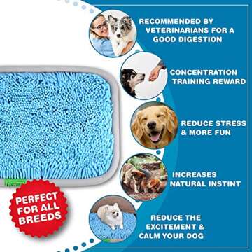 LAMTWEK Snuffle Mat for Dogs, 17" x 21" Dog Snuffle Mat Interactive Feed Game for Boredom, Encourages Natural Foraging Skills and Stress Relief, Easy to Fill/Machine Washable with 2PCS Suction Cups