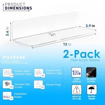 OAPRIRE Clear Acrylic Floating Shelves - Stylish & Easy to Install