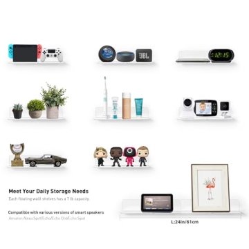 OAPRIRE Clear Acrylic Floating Shelves - Stylish & Easy to Install