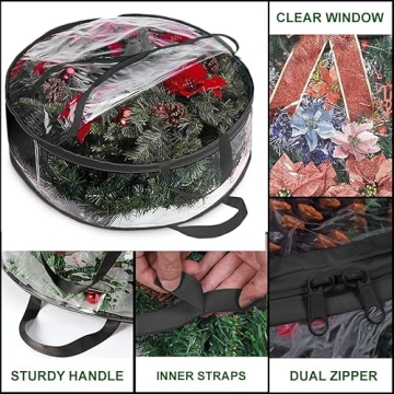 ProPik 30" Christmas Wreath Storage Bags - 2 Pack Clear