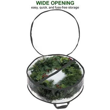 ProPik 30" Christmas Wreath Storage Bags - 2 Pack Clear