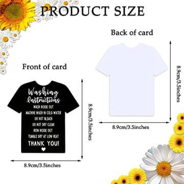 Chinco 200 Pieces T Shirt Washing Instructions Cards Shirt Cleaning Care Instructions Customer Direc...