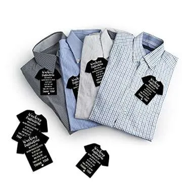 Chinco 200 Pieces T Shirt Washing Instructions Cards Shirt Cleaning Care Instructions Customer Direction Card Small Business(Classic Style,Black)