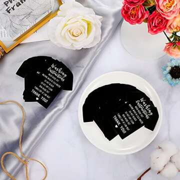 Chinco 200 Pieces T Shirt Washing Instructions Cards Shirt Cleaning Care Instructions Customer Direction Card Small Business(Classic Style,Black)