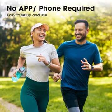 Smart Watch No App/Phone Required - 42mm Fitness Tracker with Heart Rate & Sleep Monitor