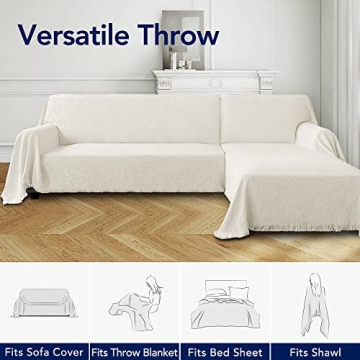 PureFit Jacquard Throw Sofa Cover - Decorative and Washable