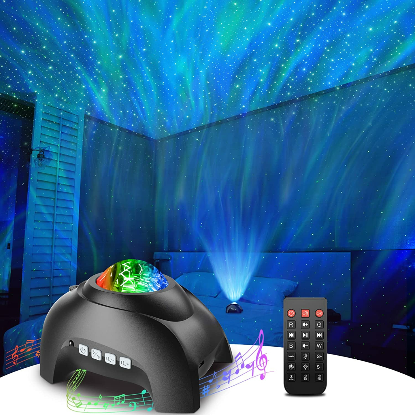 Galaxy Star Projector with Bluetooth & Night Light