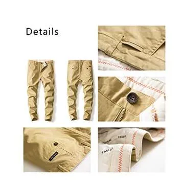 AONGSNNY Men‘s Cropped Chino Pants Skinny Fit Chinos Khaki Pant 128Black 32