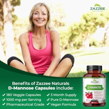 Zazzee D-Mannose Capsules - Fast-Acting UTI Support