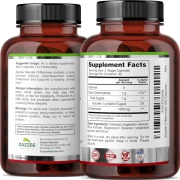 Zazzee D-Mannose Capsules - Fast-Acting UTI Support