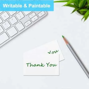 100 Pack 3x5 Index Cards Blank Note Cards, 250 GSM/92 lb Thick White Cardstock Paper Unlined Note Cards Flash Cards for Studying, Blank Cards for Postcards, Photo Cards, Syllable Boards, Recipe Cards