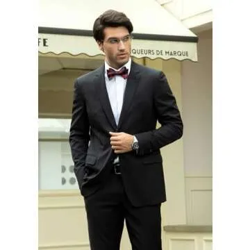 HISDERN Burgundy Bow Tie for Weddings and Formal Events