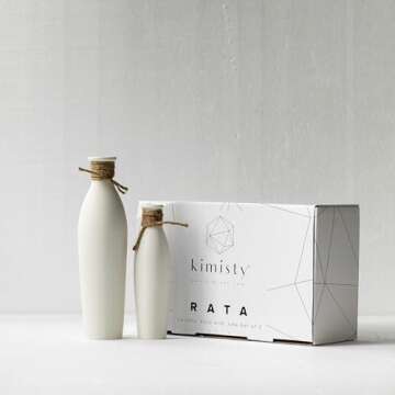 Kimisty Off White Ceramic Vases Set of 2, Small Ceramic Vases, Bud Vase Decor, Rustic Style Vases, Coastal Vase Set, Modern Gift