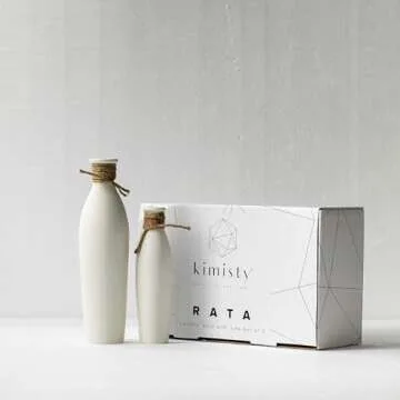 Kimisty Off White Ceramic Vases Set of 2, Small Ceramic Vases, Bud Vase Decor, Rustic Style Vases, Coastal Vase Set, Modern Gift