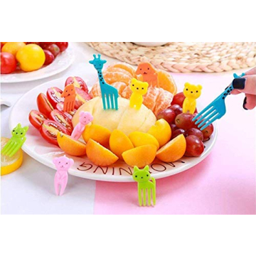 40Pcs Food Fruit Fork Picks for Kids Cute Animals Bento Box Decor ForksCake Little Forks Dessert Forks Mini Cartoon Toothpick for Cake Dessert Pastry Party supply