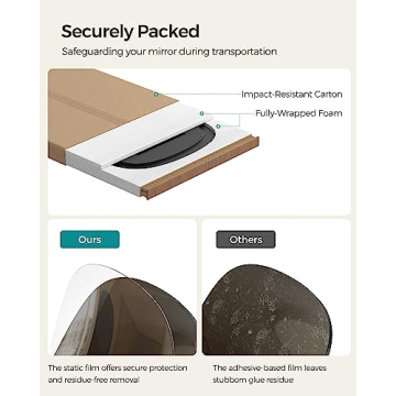 SONGMICS Full Length Wall Mirror, Over The Door Mirror, 47.2" x 18.5" Arched Hanging Mirror, Frameless Glass Mirror Decor, for Bedroom Living Room Dressing Room, Black ULFM010B01