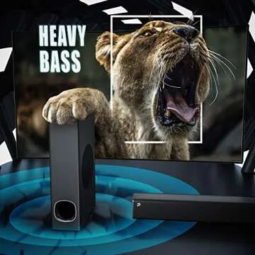 PHEANOO Sound Bar with Subwoofer, TV 2.1 CH Soundbar, Superior Surround Sound System, Works with 4K & HD & Smart TV,Bluetooth 5.0 Enabled (Model: P27)